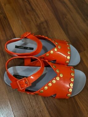 Melissa x Vivienne Westwood Orange Jelly Sandals Women’s Size 9 BR 40 Rare